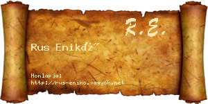 Rus Enikő névjegykártya